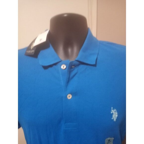 US Polo Assn. NEW Short Sleeve Polo Shirt Mens Medium M Blue Pony Casual Top NWT - Picture 7 of 12